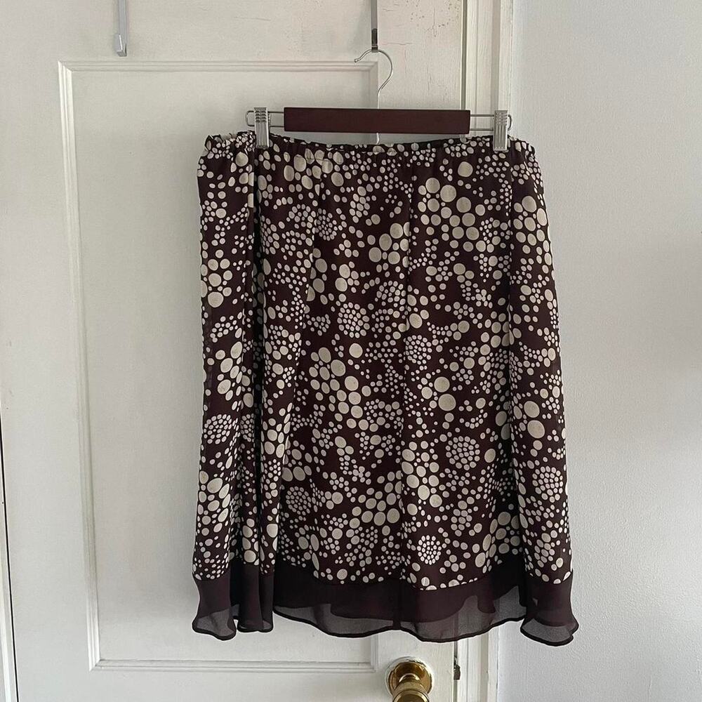Vintage polka dot chiffon midi skirt